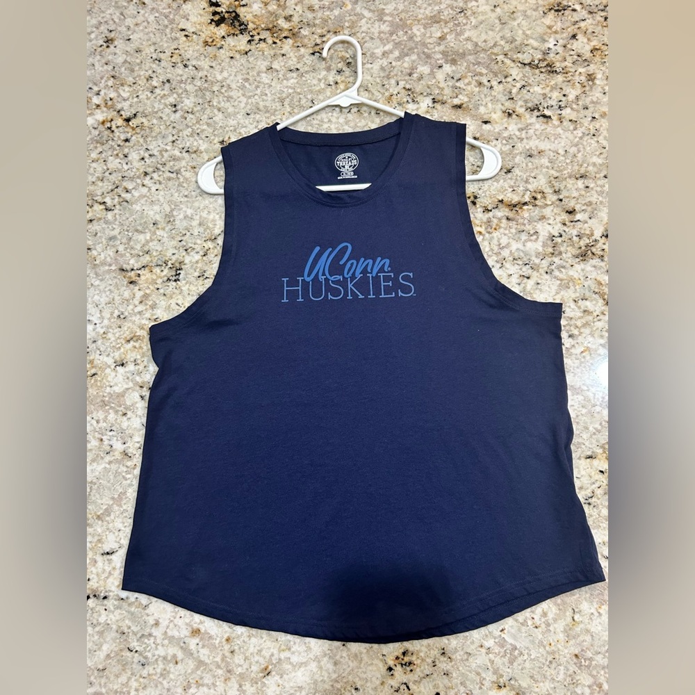 Rivalry Threads Navy T-Shirt with Light Blue UCONN Logo